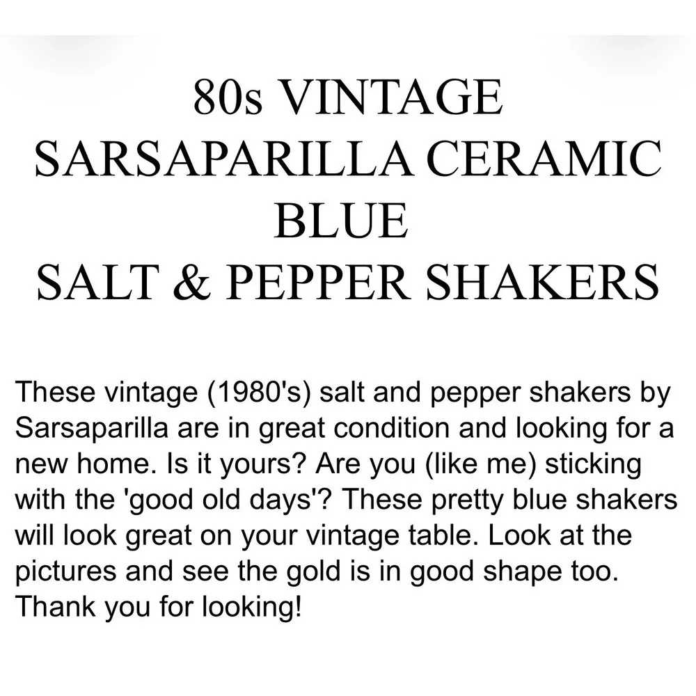 Sarsaparilla Seltzer Bottle Salt and Pepper Shakers OS Blue Excellent 1981 Deco